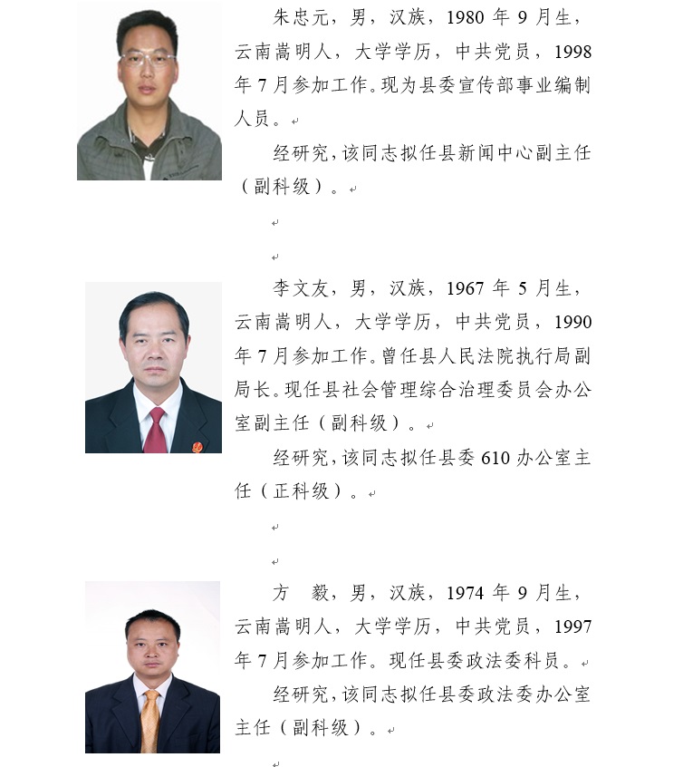 昆明市最新副市长名单概述